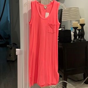 Neon pink sleeveless t shirt dress